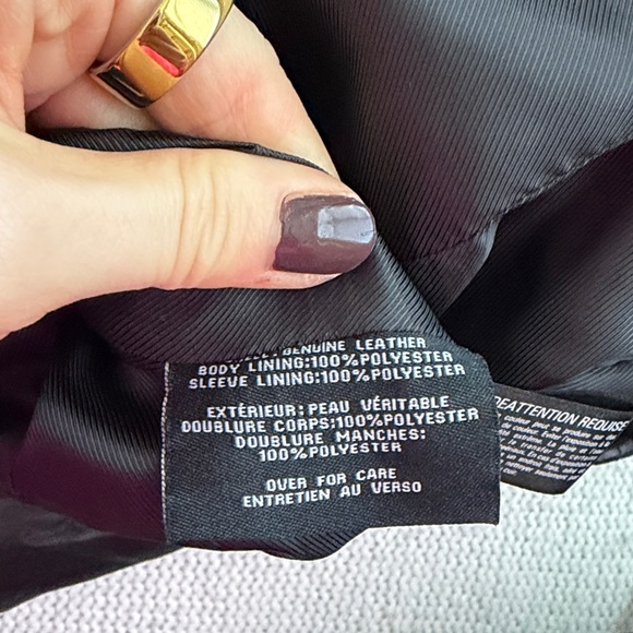 Cole Haan 100% Genuine Leather Trench Coat Black Size Medium - Picture 6 of 8